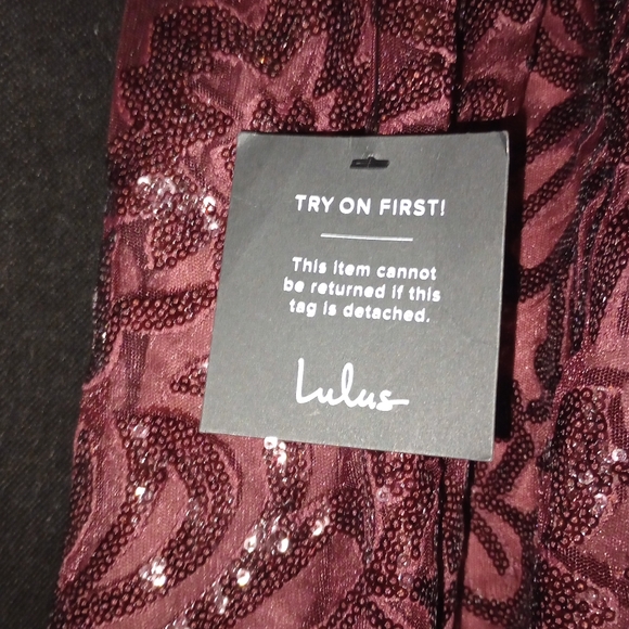 NWT Lulu's Sweetest Celebrations Wine Red Sequin Skater Mini Dress Size Medium - Picture 10 of 13